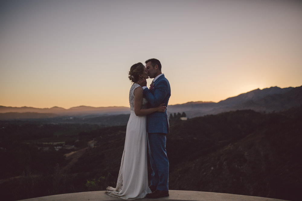 ojai sunset mountain intimate elopement wedding
