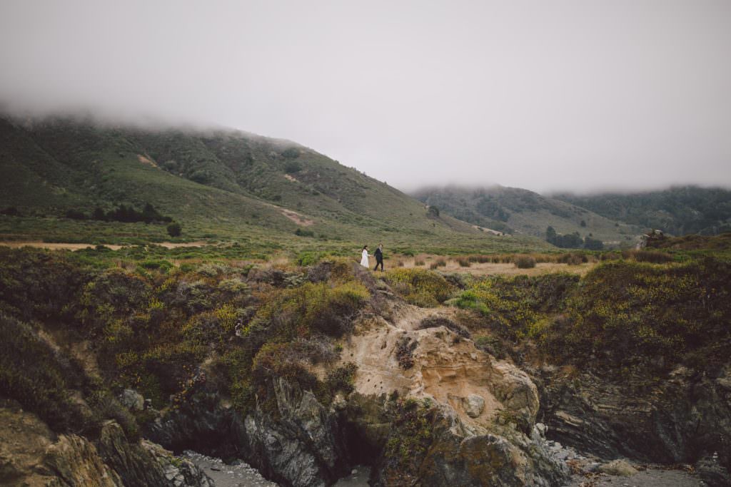 couple eloping on the dramatic coast of big sur in california