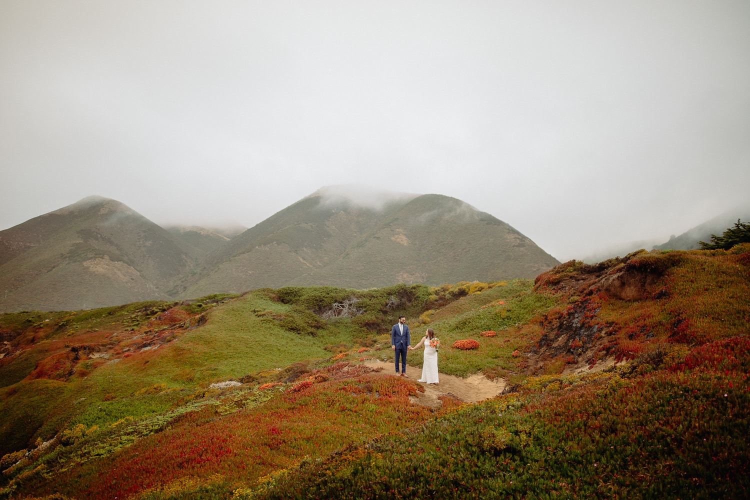 Couple Eloping on the Bluffs of Garrapata Big Sur