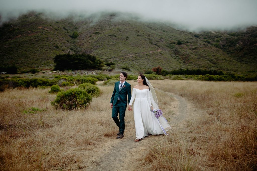 Couple Eloping on the Cliffs of Big Sur California